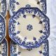 6 flat plates made of ironstone Longchamp model Rouen 19th century