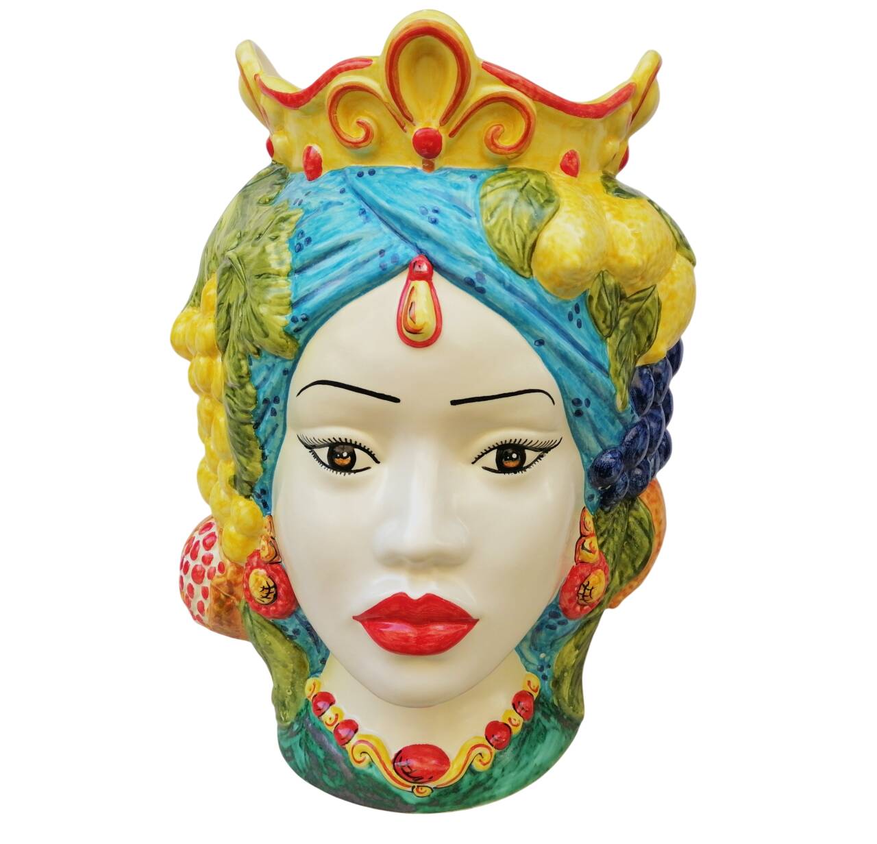 coppia di teste di moro siciliane in ceramica