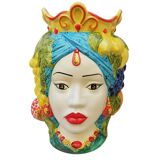 coppia di teste di moro siciliane in ceramica