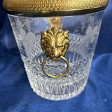 Cut crystal ice bucket – bronze mount