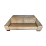 Casa Nova Madison 3 seater sofa in dove leather, metal base, smooth seat