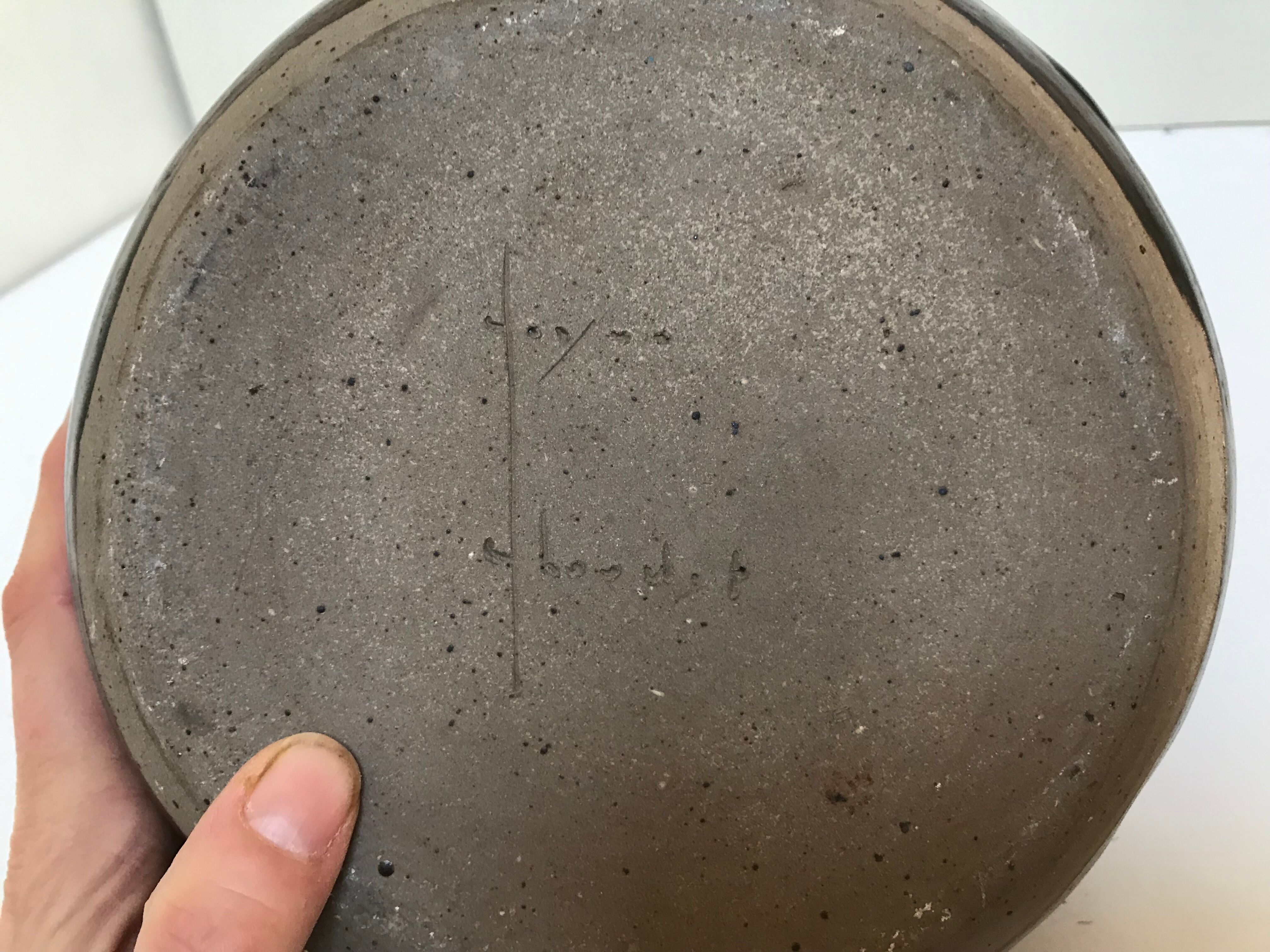 Stoneware lamp with its wool lampshade