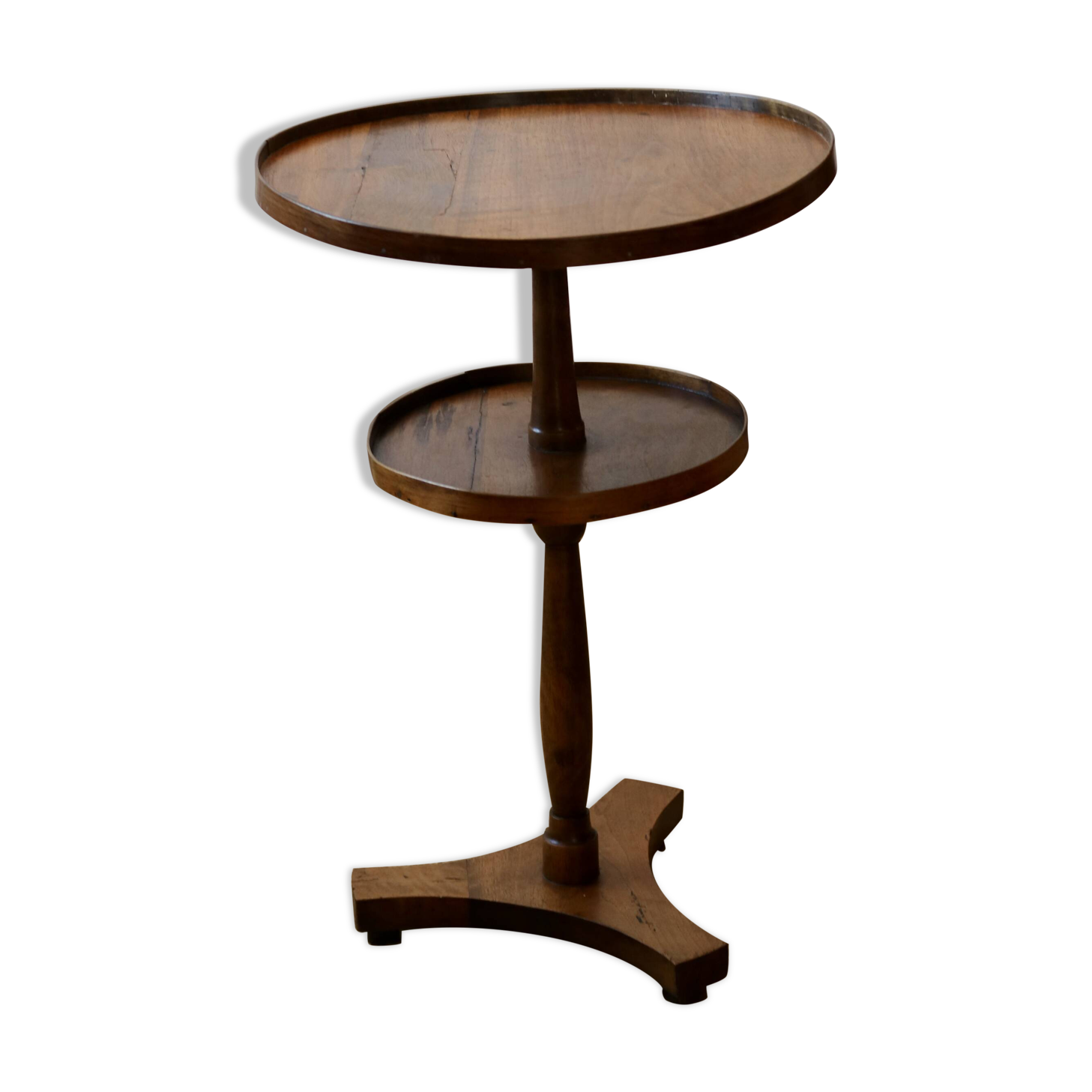 Antique walnut pedestal table, dating from the end of the 19th century