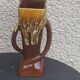 1970 ochre enamelled ceramic vase and vintage 1970