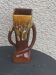 Vase en céramique émaillée flammée ocre design et vintage 1970