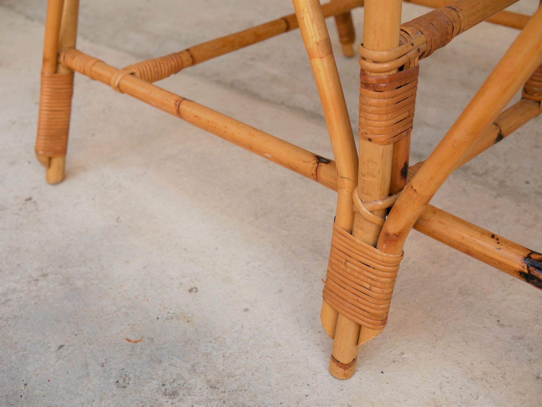 Vintage rattan bench