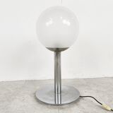 Lampe de table italienne en verre et chrome, années 1960