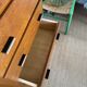 Vintage oak chest of drawers with oak veneer