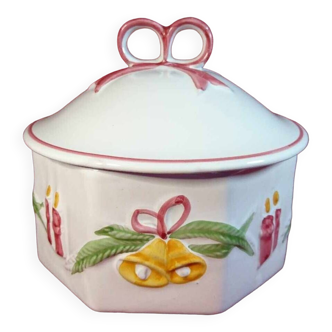 Italian ceramic cookie box Christmas decor L. PINO