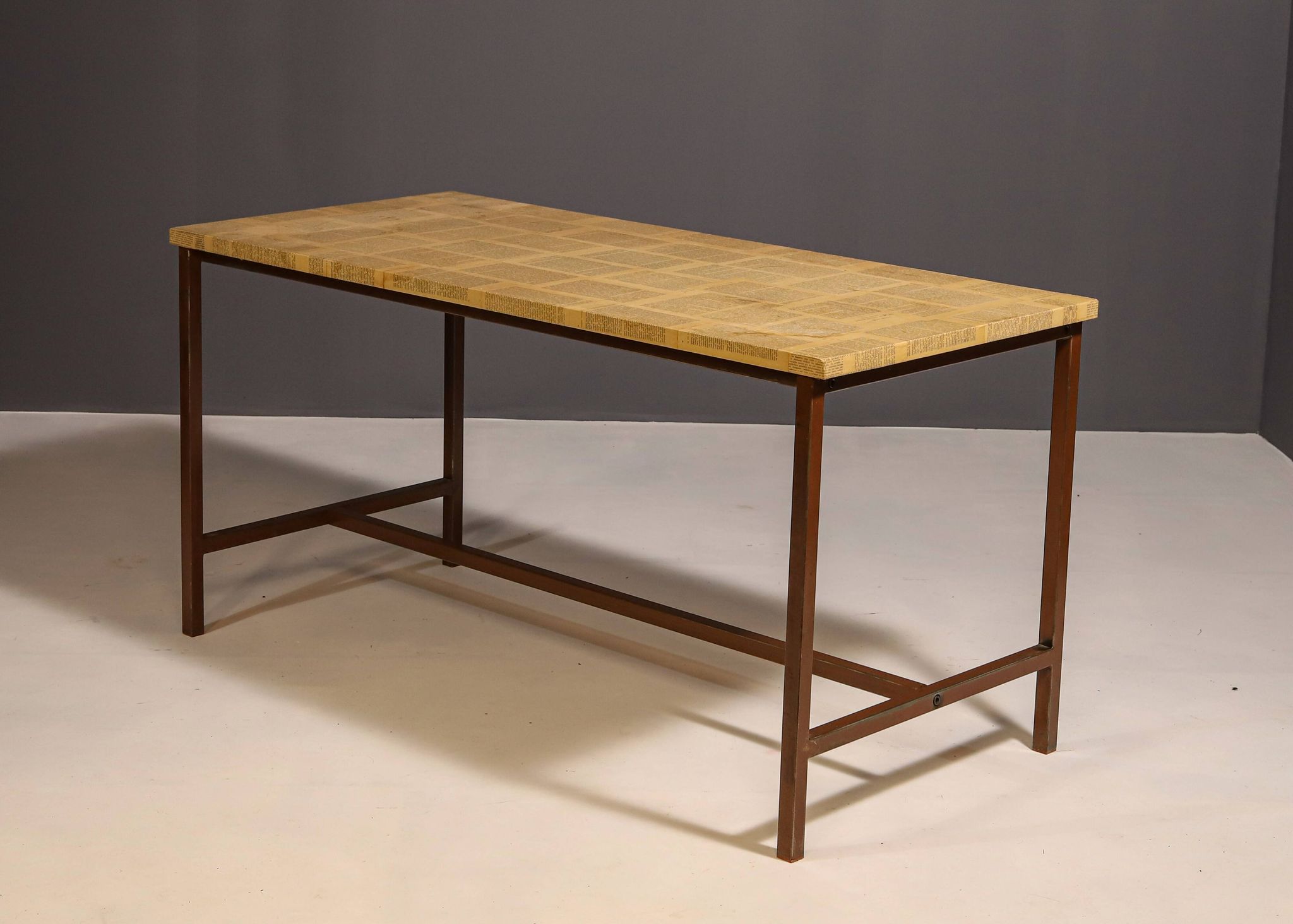 Table de cuisine industrielle vintage de l'Est, années 1950, Tchécoslovaquie