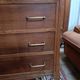 Scandinavian chest of drawers with three drawers in oak feet compass
