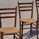 Set of 4 wooden chairs and rope