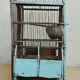 Cage à oiseaux ancienne en bois et métal