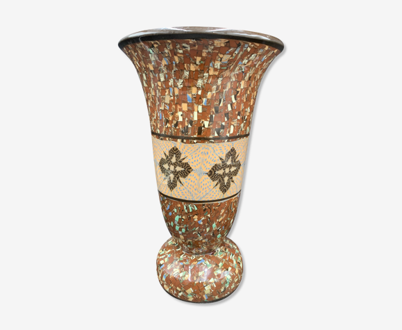 Vase cornet mosaïque 22 gerbino, vallauris