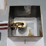 1970s Italian chandelier with Murano glass shades and anodized metal frame