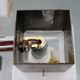 1970s Italian chandelier with Murano glass shades and anodized metal frame