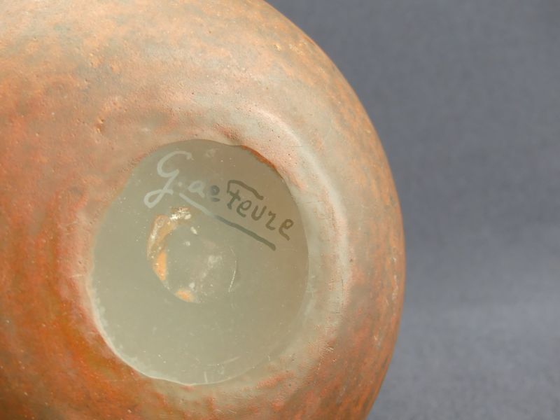 Glass paste pitcher signed De Feure for Daum