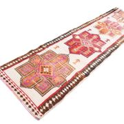 Red & Brown Oriental Persian Runner Rug, 84x334Cm