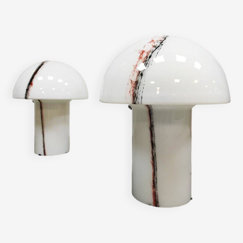 Paire de lampes de table champignon vintage