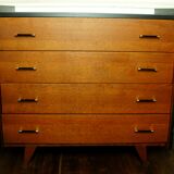 Convenient feet compass wood tinted teak 1950