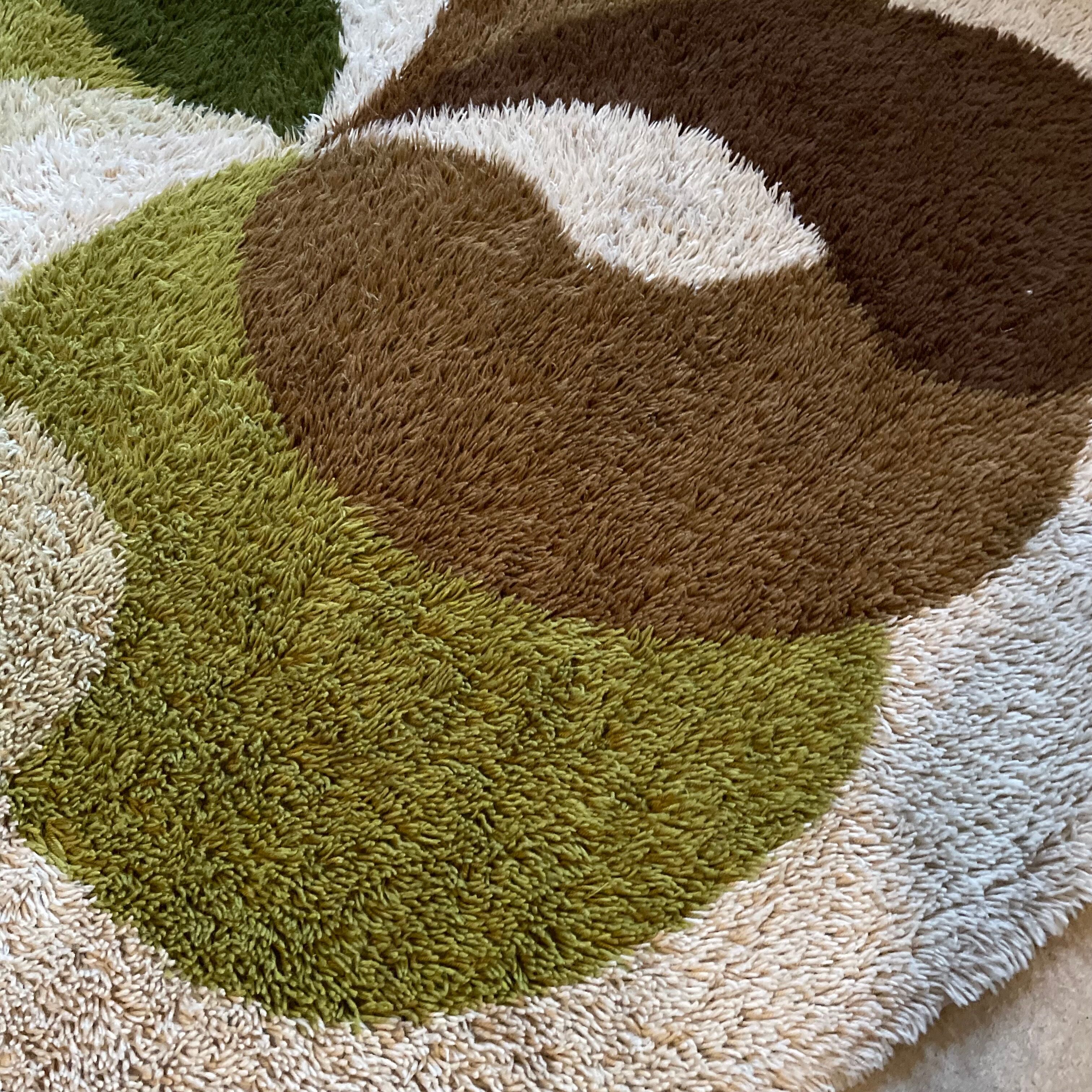 Xl psychedelic high pile rya rug desso netherlands, 1970s
