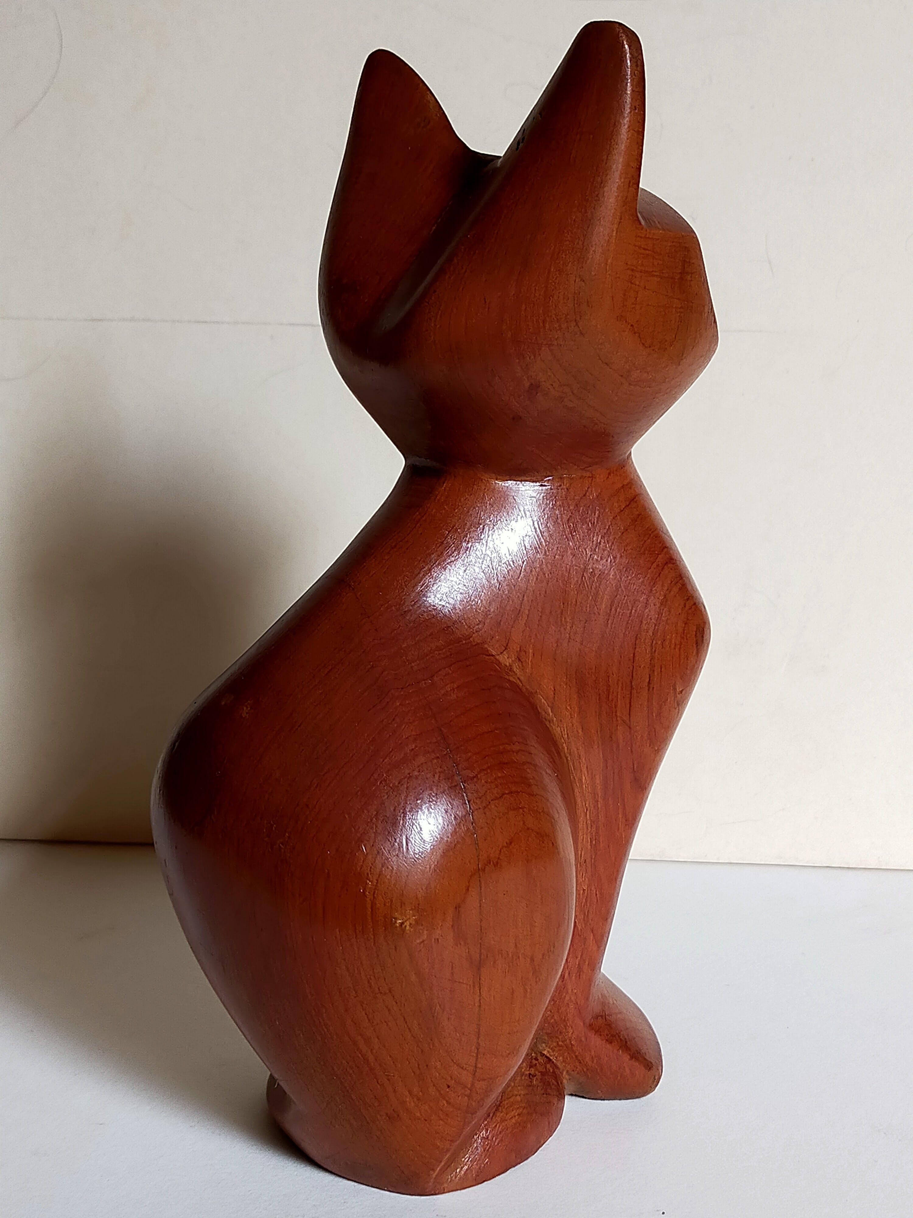 Scandinavian cat in vintage solid wood