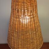 1980s wicker lamp
