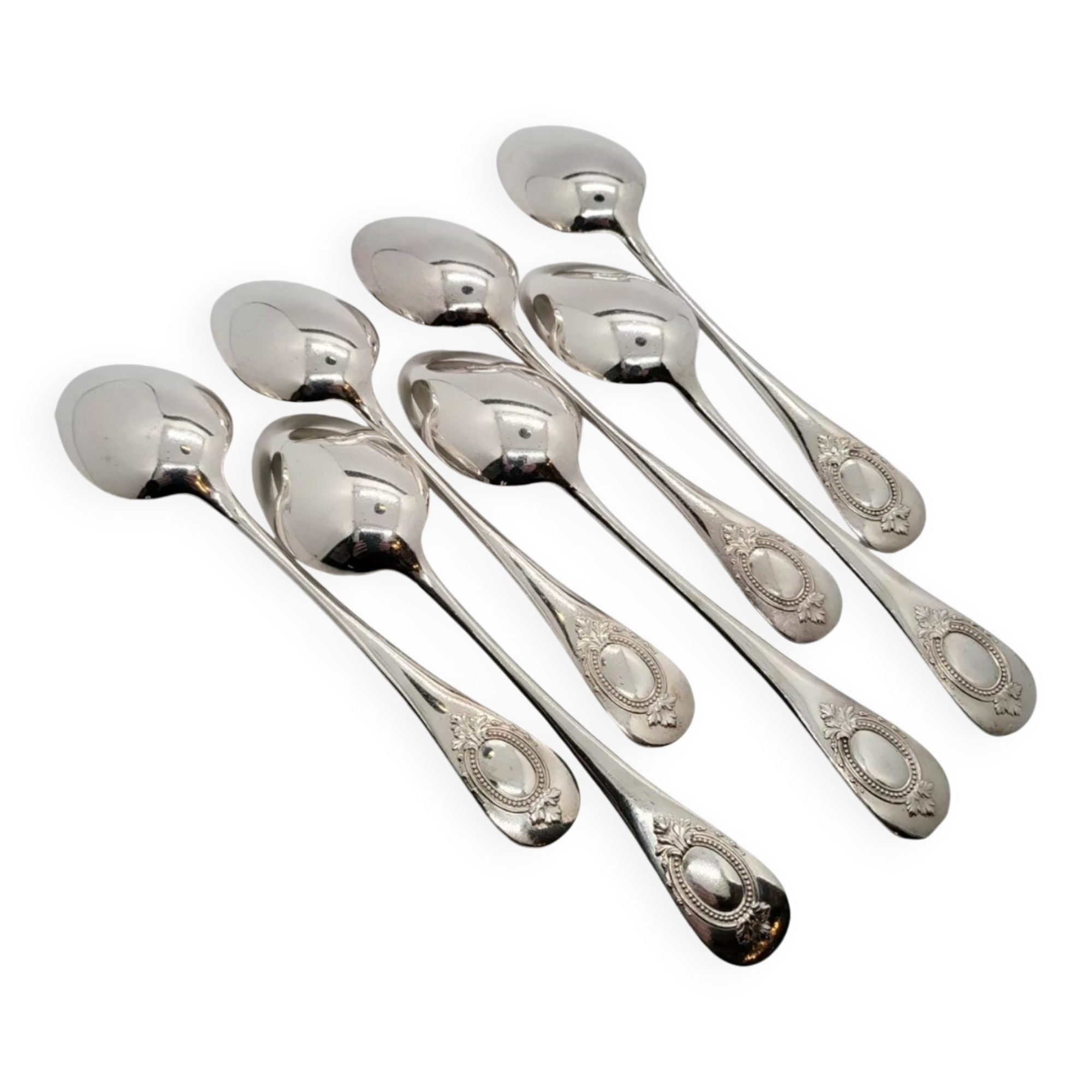 7 Alfenide Silver Metal Table Spoons