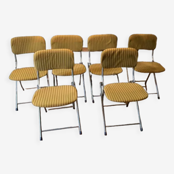 Set of 6 vintage Eyrel folding chairs