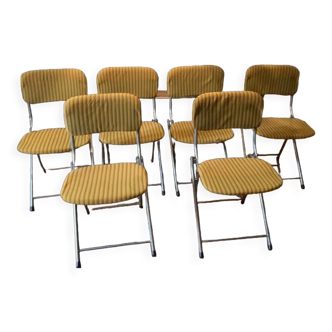 Set of 6 vintage Eyrel folding chairs