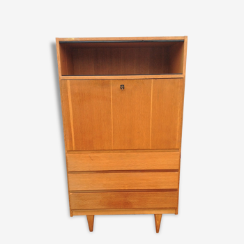 Secretary in wood and veneer vintage with drawers