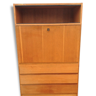 Secretary in wood and veneer vintage with drawers