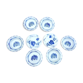Assiettes vintage années 50 bleu