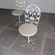 Sculptural Wrought Iron Garden Chairs with Tree Design 1950s Set of 5