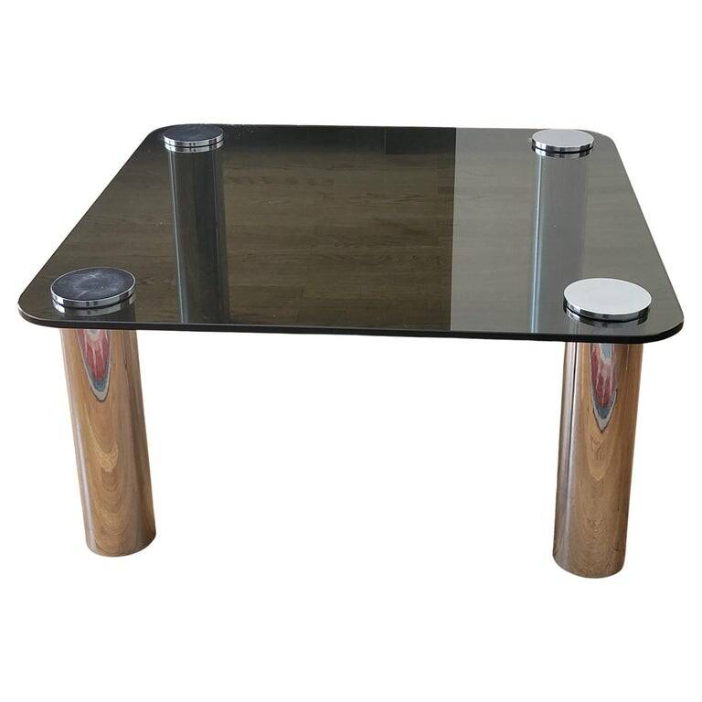 Marco Zanuso Coffee Table in Stainless Steel by Zanotta Vintage 1970