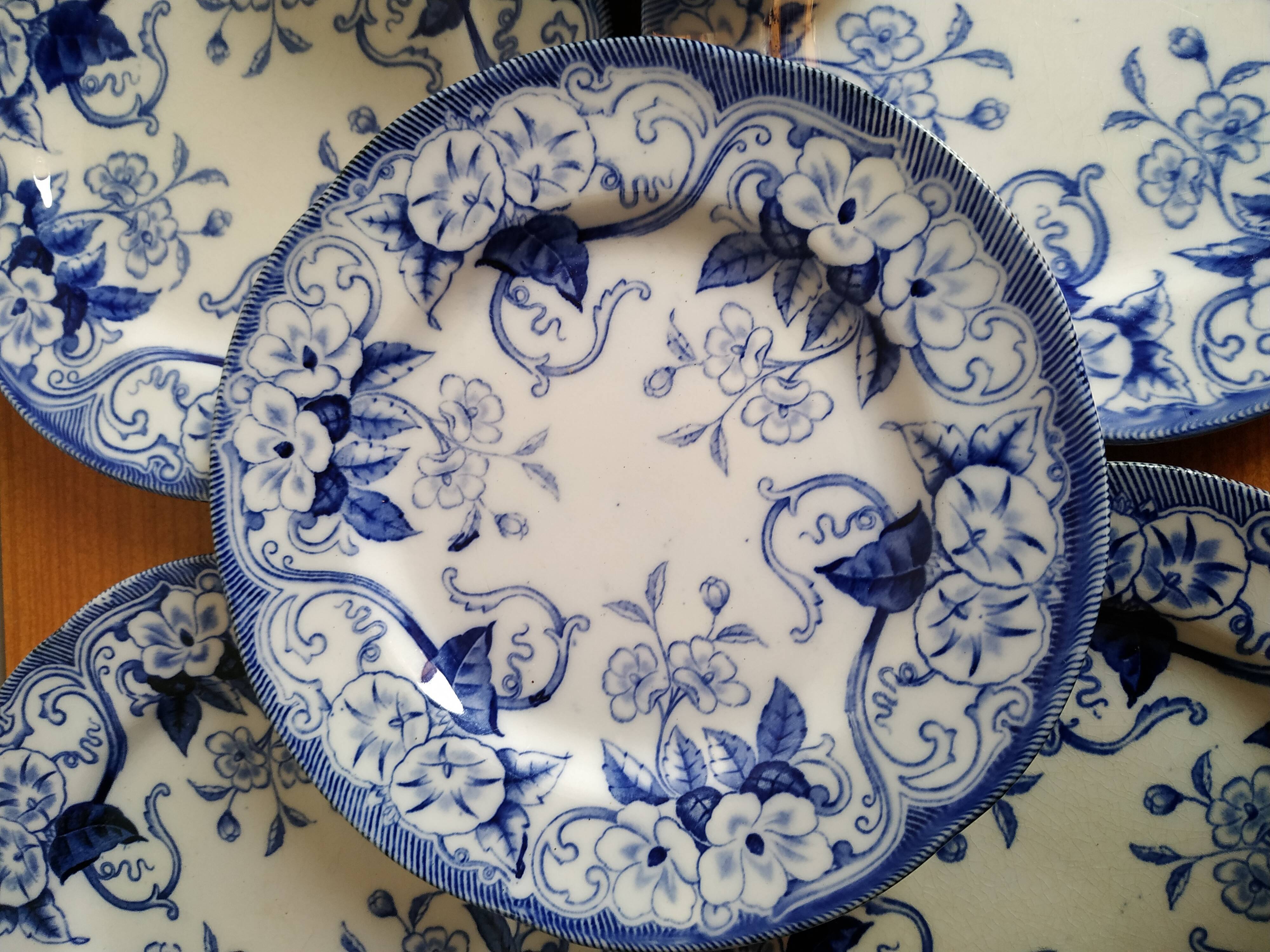 8 dessert plates from Flora Creil and Montereau
