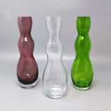 Set of 3 vases in Murano Glass by Nason, Made in Italy 1970