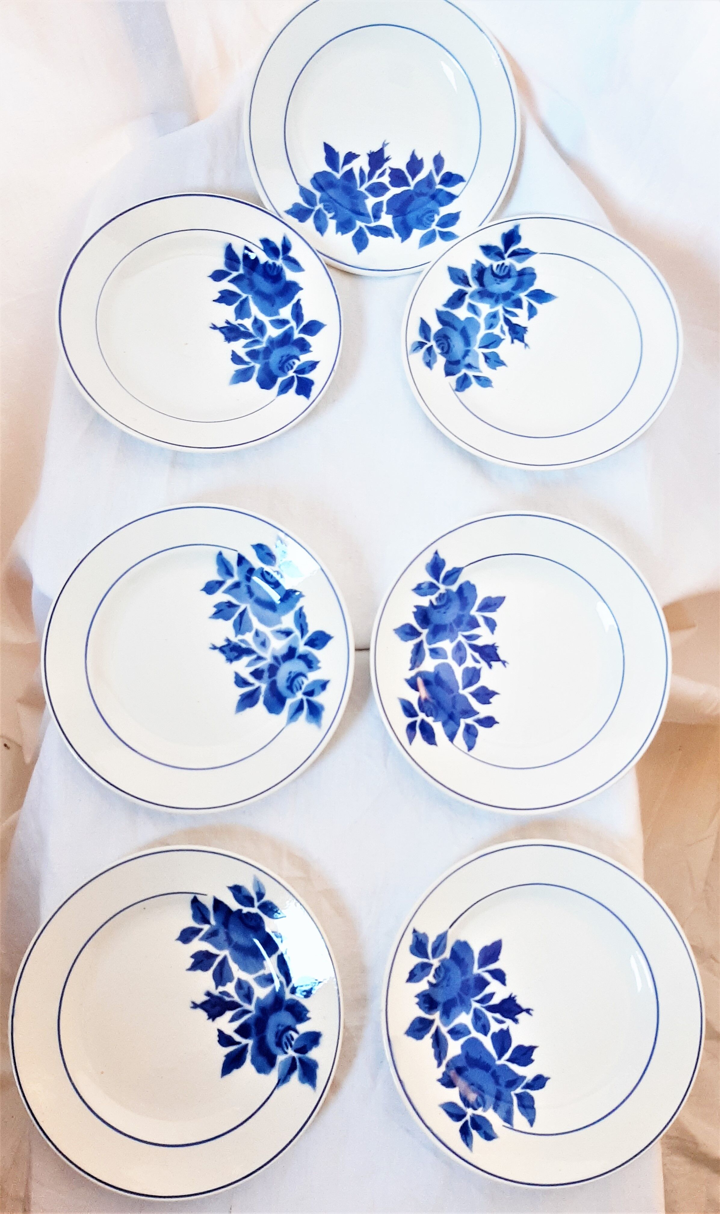 7 plates with dessert Porcelain de Limoges