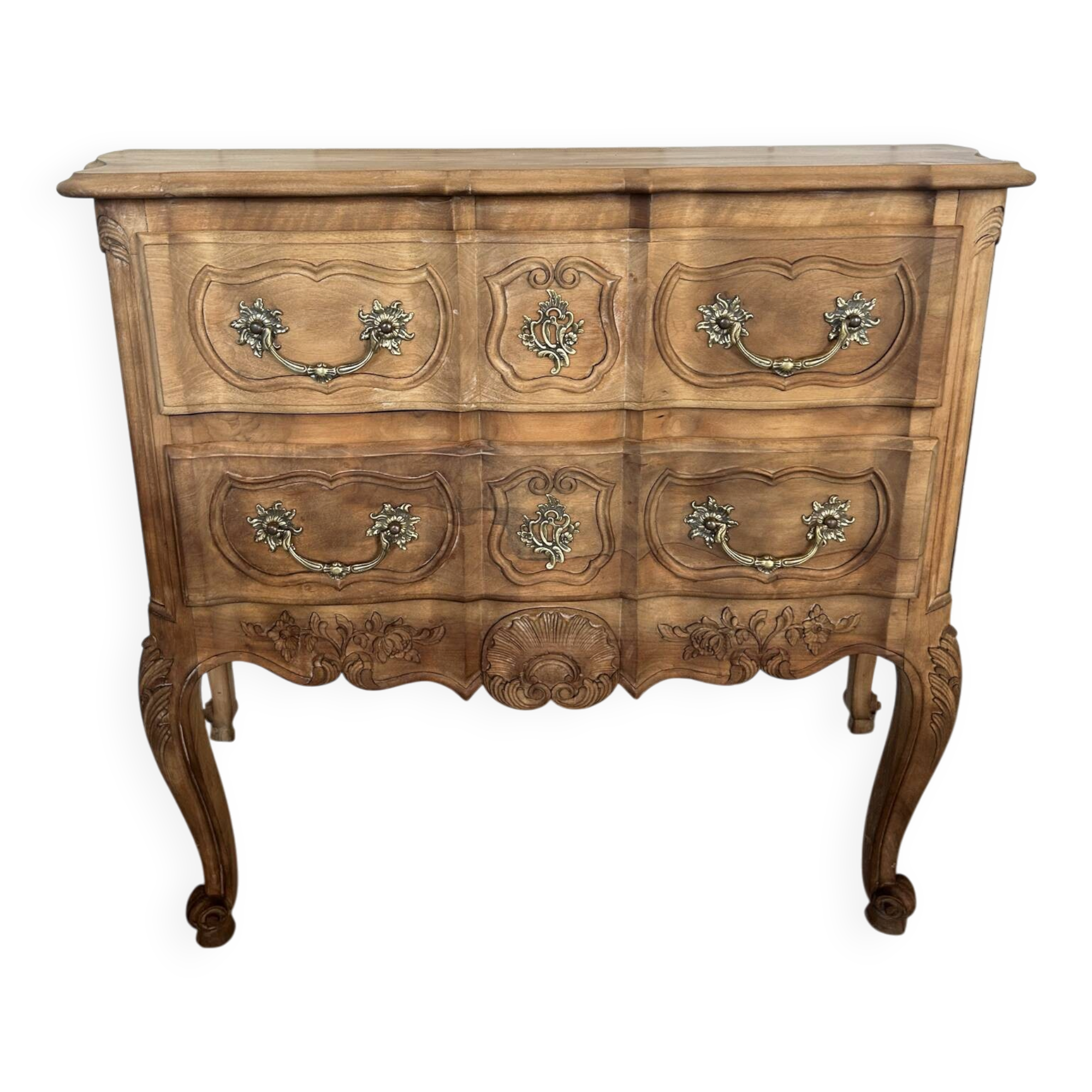 Commode sauteuse de style Louis XV en merisier massif