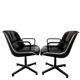 Paire de Fauteuils "Executive" Pollock pour Knoll - Cuir Noir