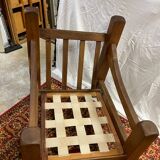 Brutalist design armchair in old oak