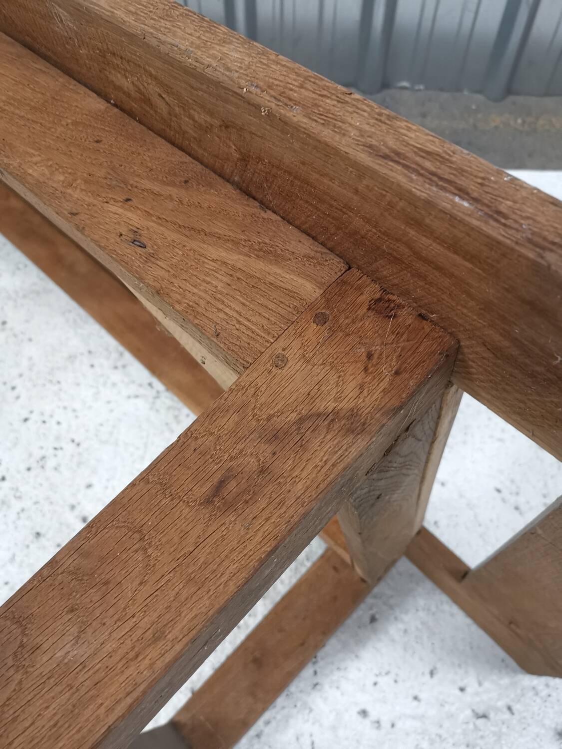 Vintage slatted oak bed base, 1950