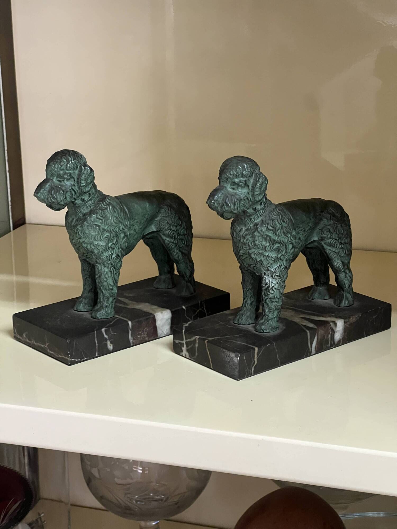 Art Deco poodle-shaped bookends