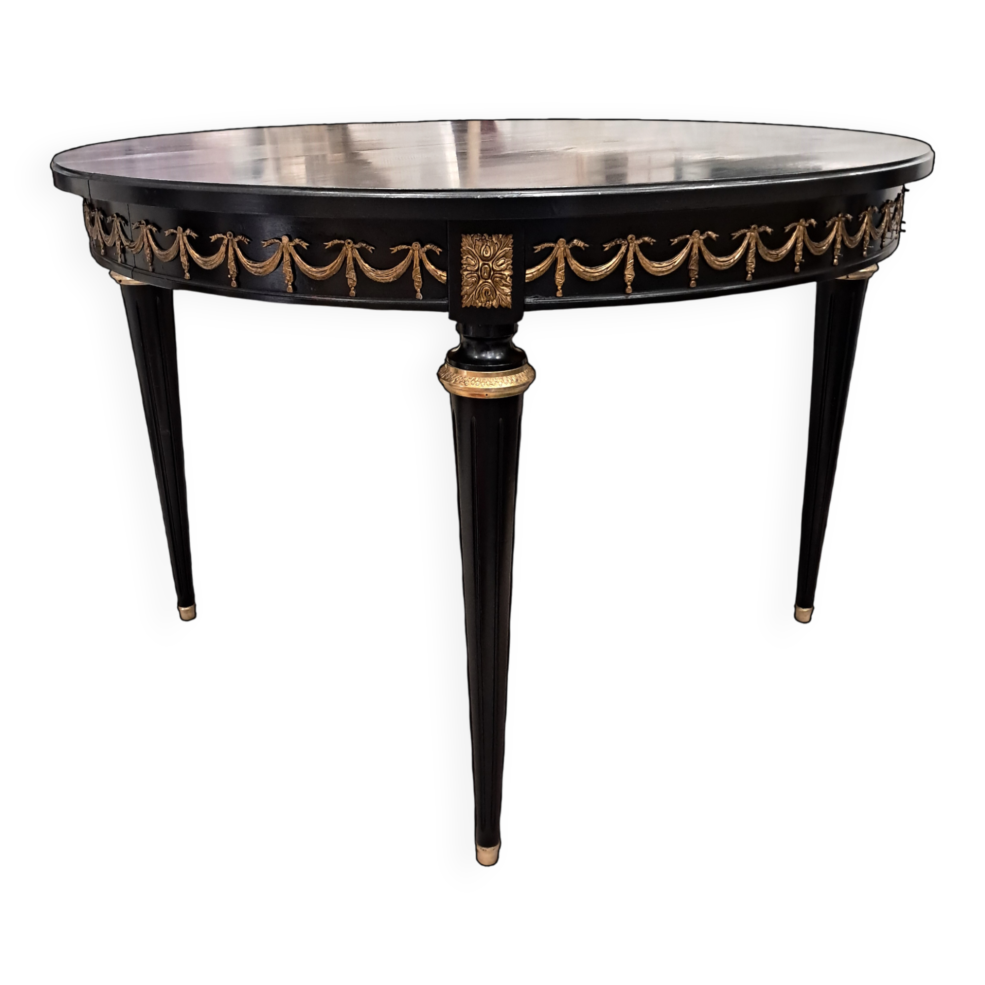 Table ancienne patinée noire style Louis XVI