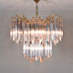 Mid century italian modern triedri murano glass venini chandelier