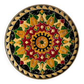 Assiette cloisonnée laiton vintage