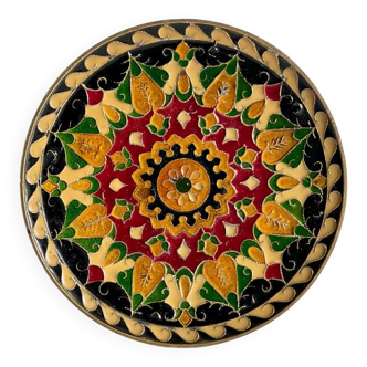 Vintage brass compartment plate