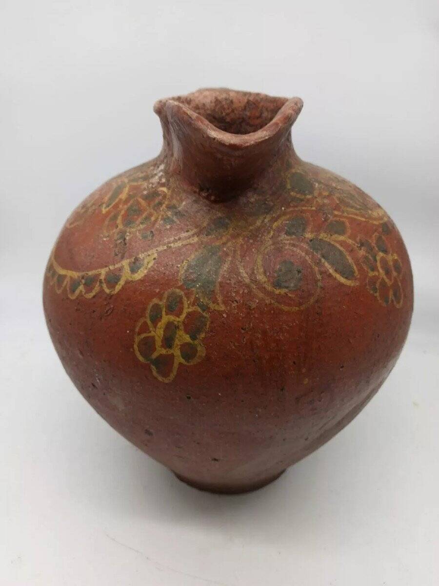Vase, pichet ancien en terre cuite vernissée, Toscane Italie XVIIème siècle