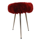 Tabouret tripode vintage "Moumoute" rouge – Pelfran – Années 60
