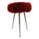 Tabouret tripode vintage "Moumoute" rouge – Pelfran – Années 60